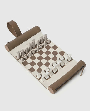 Brunello Cucinelli Portable chess set in leather case MLZSECGAM2