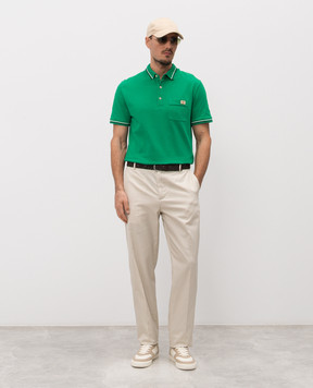 Valentino Green polo with logo patch 8V3MH01KAQJ