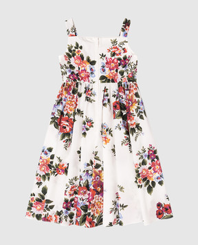 Dolce&Gabbana Children's white dress with floral print L53DI6HS5UU