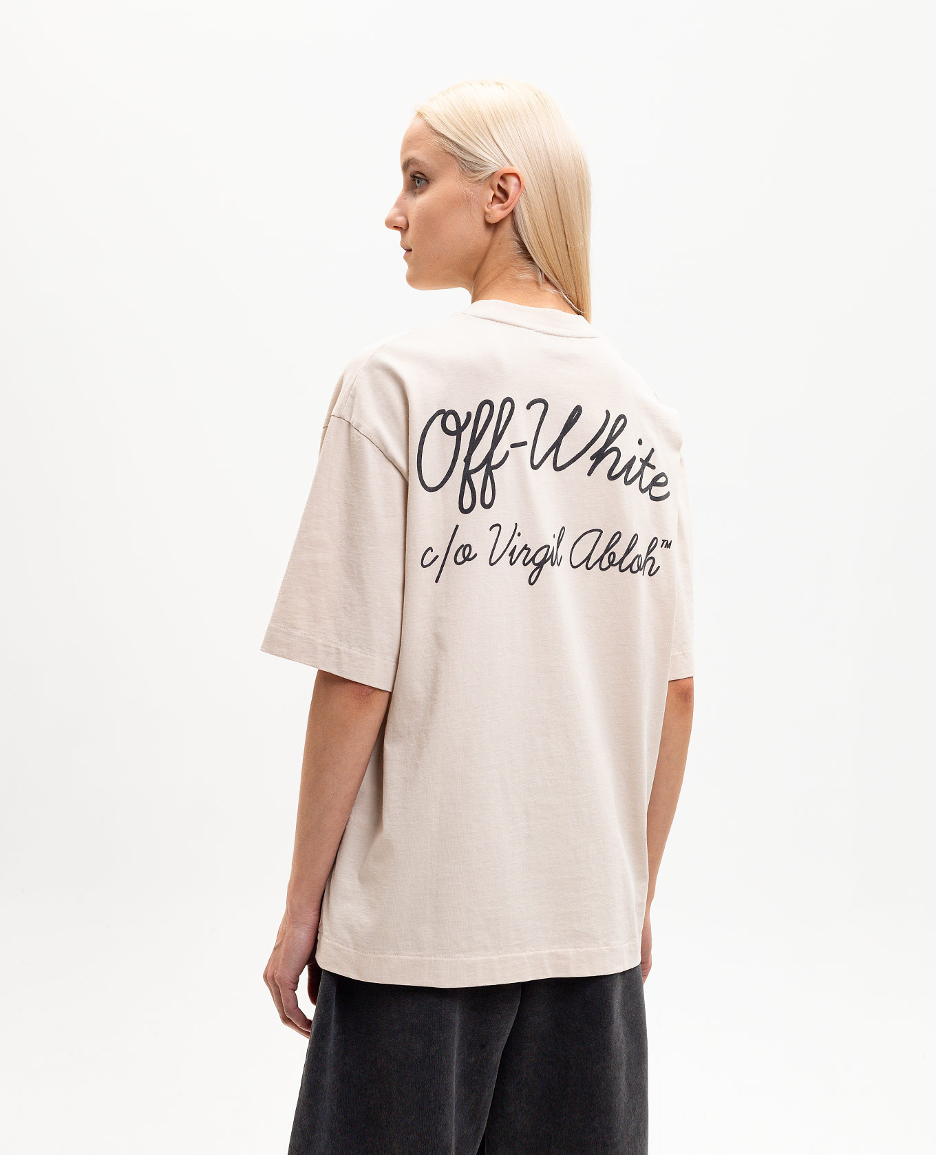 

Beige T-shirt with logo print Off-White