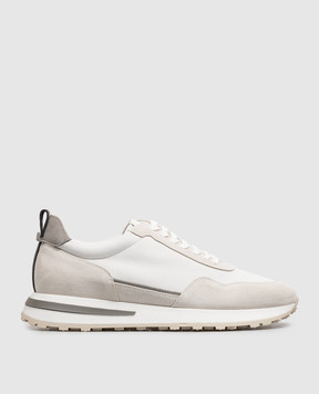 Pini Parma Grey nubuck sneakers with logo patch RUNNERSTONE