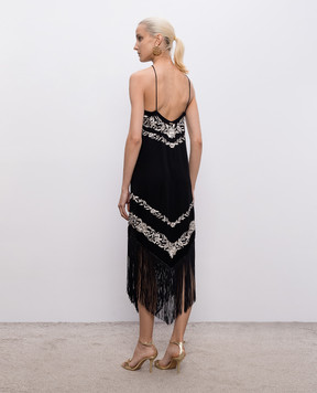 Twinset Black dress with fringe 261TT2411