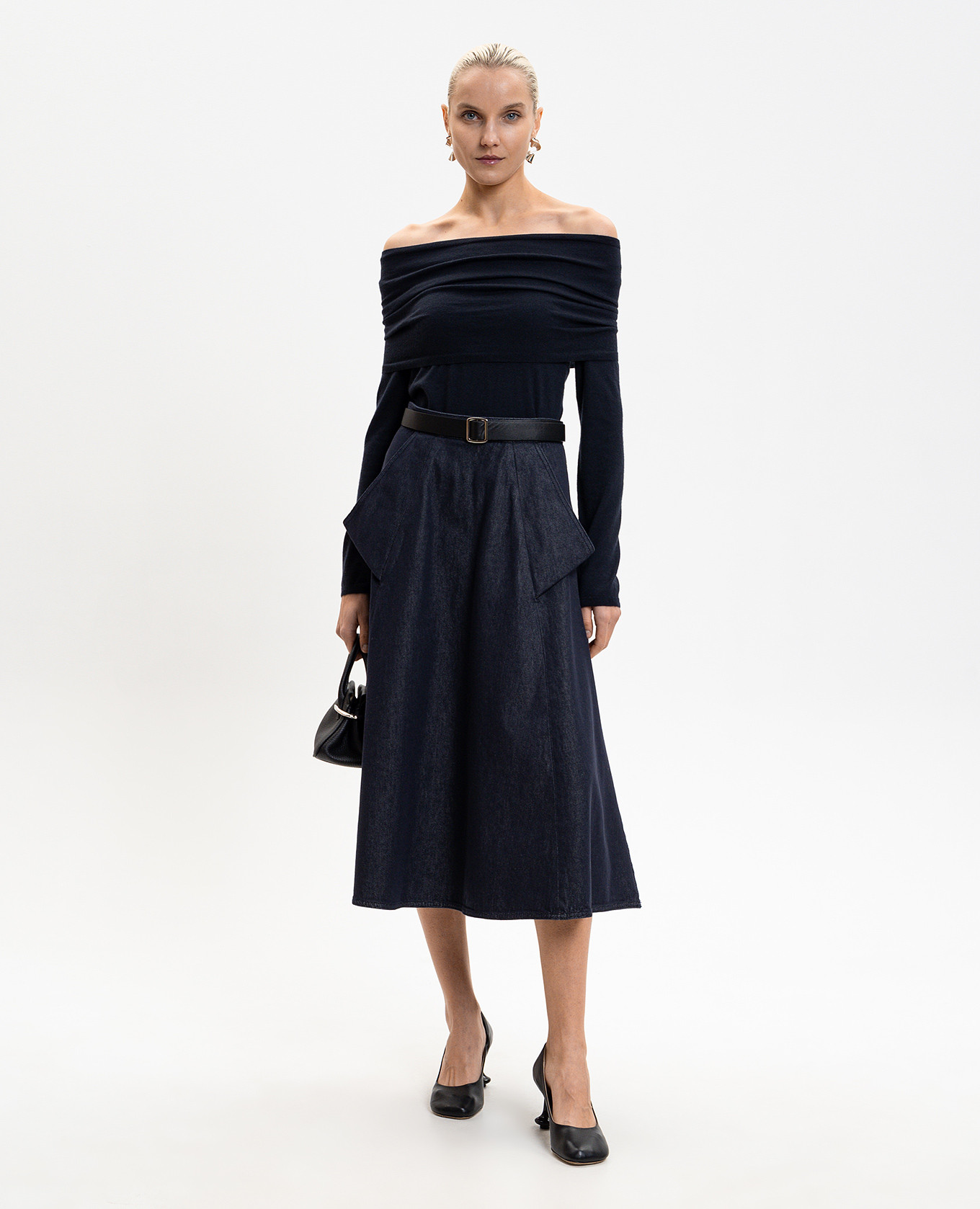 MXMFARETRA blue cashmere sweater with open shoulders Max Mara 2