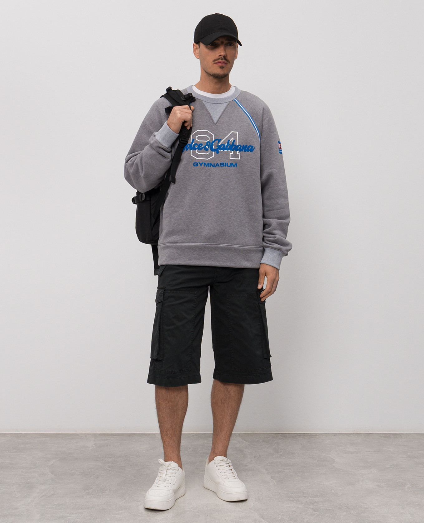 

Grey insulated sweatshirt with textured logo Dolce&Gabbana
