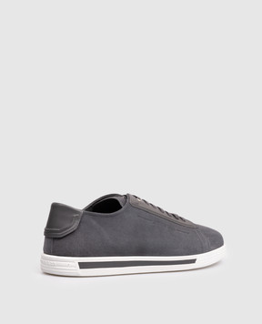 Stefano Ricci Grey suede sneakers with monogram logo UV33G5282SDPWY