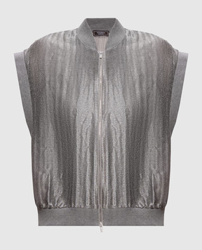 Peserico Gray vest with linen E0316705032