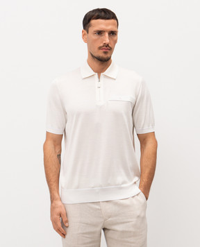 Stefano Ricci White silk polo shirt with logo K616434Z33F26104