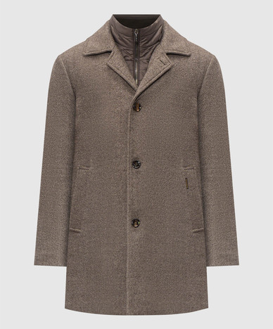 Cappotto imbottito in lana marrone MONFERRATO