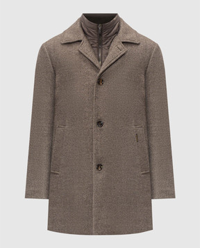 MooRER Brown MONFERRATO insulated wool coat MONFERRATOLP