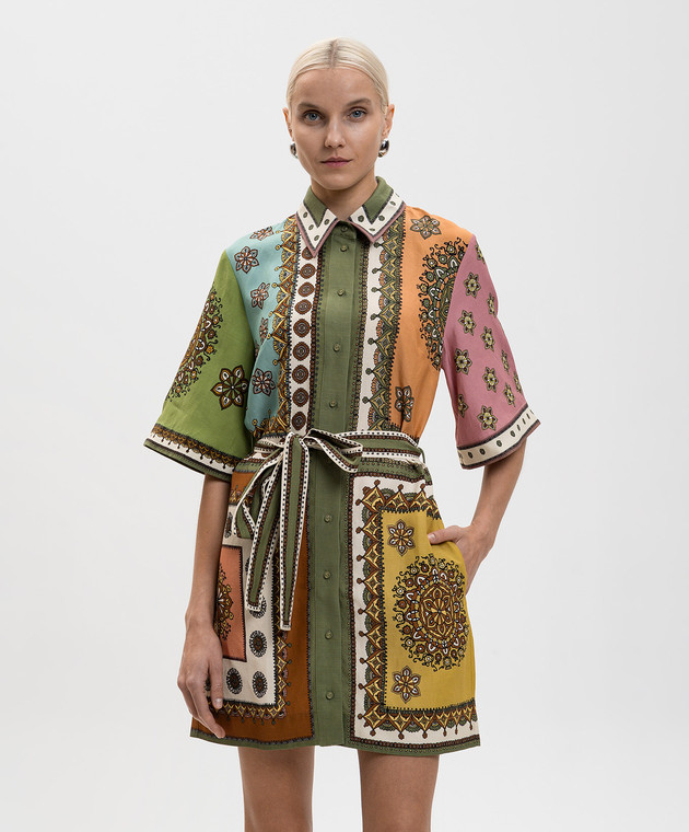 Alemais - Contina green shirt dress with linen 6536D - shop with Estonia  delivery at Symbol