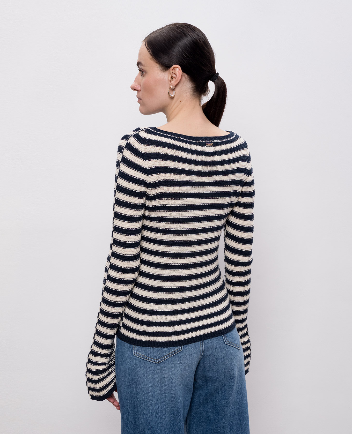 

Striped sweater with inside-out effect Twinset, Beige