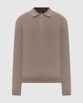 Stefano Ricci Grey silk polo with monogram logo K616215P30F26101