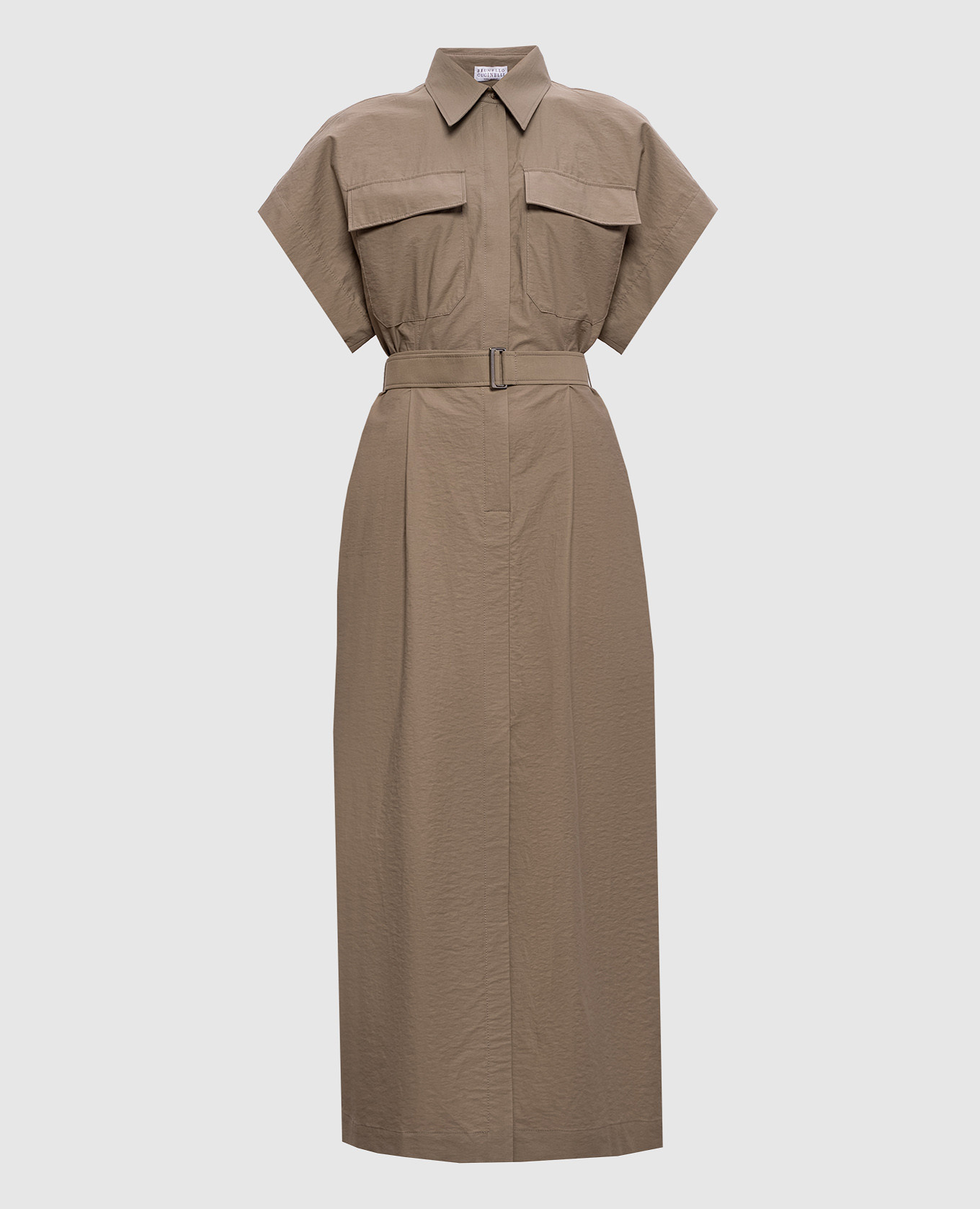 

Brown shirt dress with monil chain Brunello Cucinelli