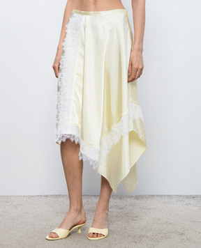3.1 Phillip Lim Yellow asymmetrical skirt with lace S26136239SKY