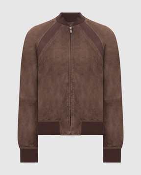 Trussardi Brown suede bomber jacket R313M000047NML903L53