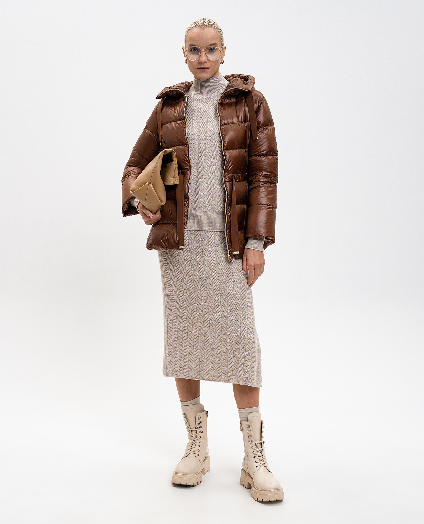 

Beige wool sweater with a pattern Herno