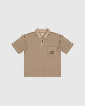 C.P. Company Children's khaki polo shirt CUM010LFC001014