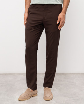 Marco Pescarolo Brown wool and silk pants STRIKE5314