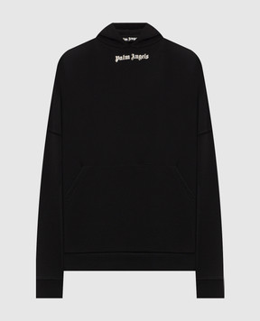 Palm Angels Black hoodie with logo print PAMBB002FL001