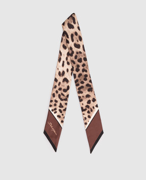 Dolce&Gabbana Beige leopard print silk twill ribbon FS215AGDCTT