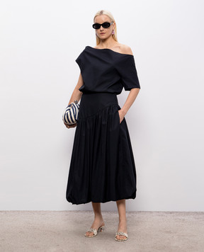 Calcaterra Black one-shoulder top T407