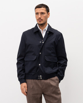Brunello Cucinelli Blue silk and wool jacket MM4346571