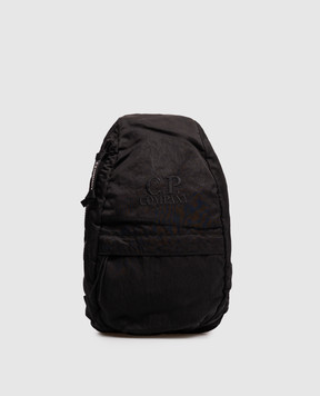 C.P. Company Black sling bag with logo embroidery MAC186A005269G
