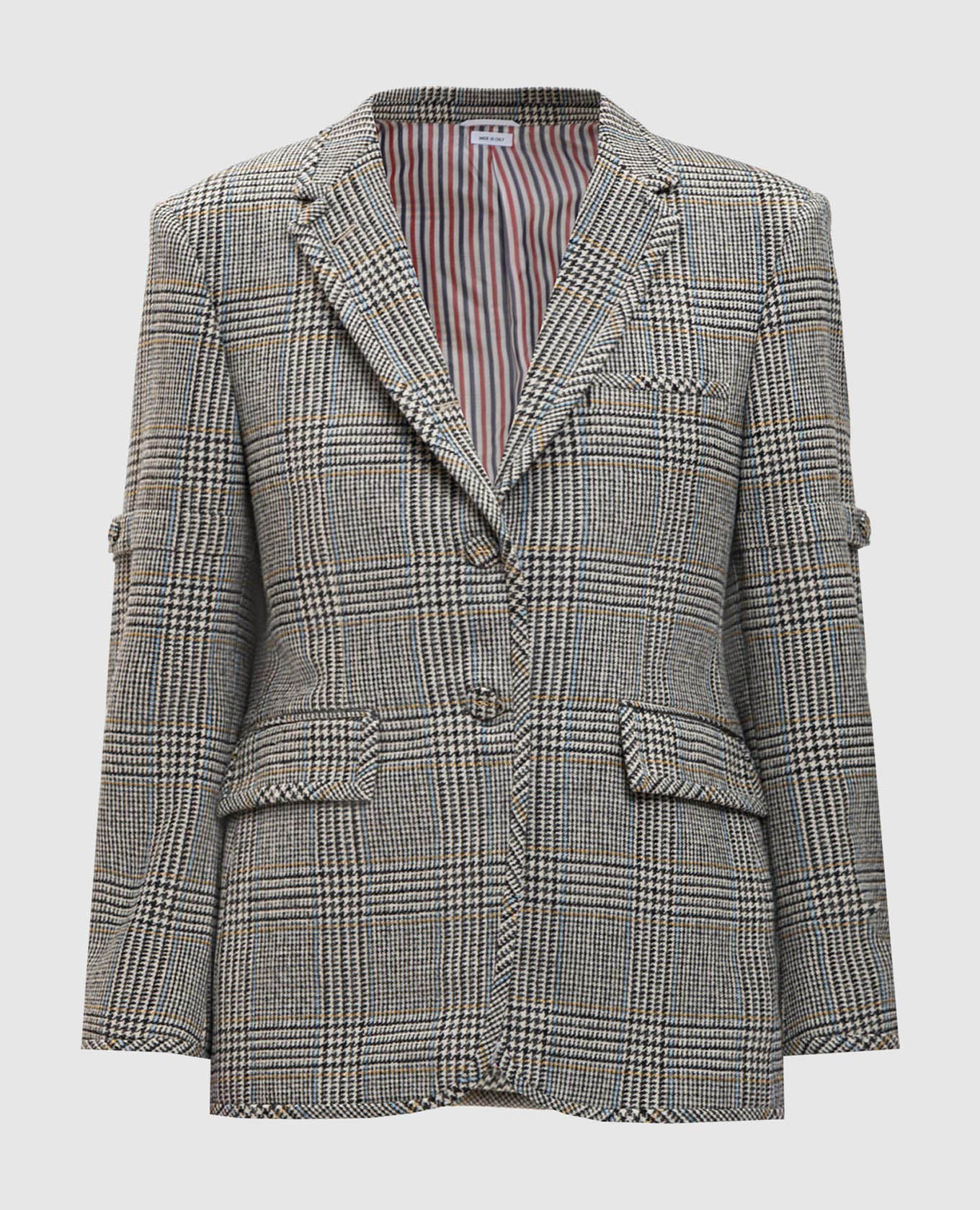 

Gray wool check jacket Thom Browne, Grey
