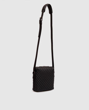 Stefano Ricci Black leather cross-body bag with emblem ND155TUMR1MR