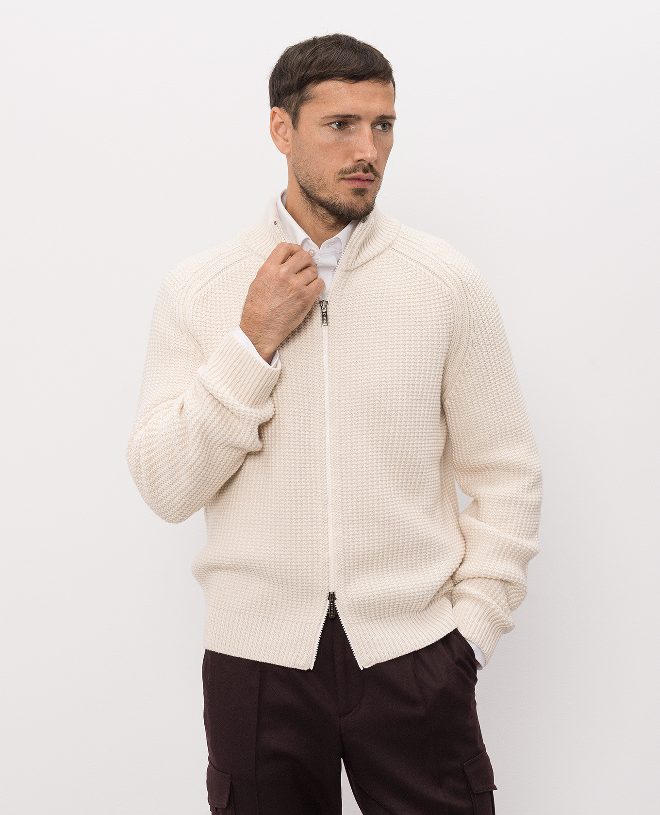 Ivory wool cardigan Peserico 3