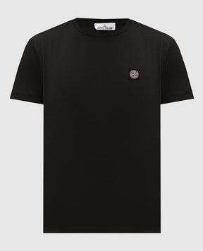Stone Island Black T-shirt with logo patch L2S152100027S0013