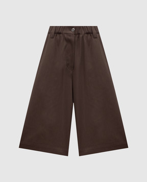 Brunello Cucinelli Brown Bermuda shorts with a monil chain MPB56P9310