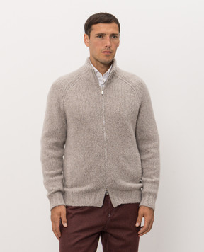 Brunello Cucinelli Beige cashmere and silk cardigan MET302116