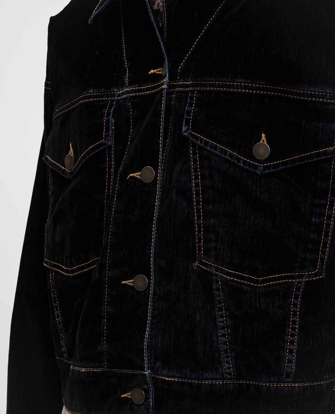 Black flocked denim jacket Momoni 5