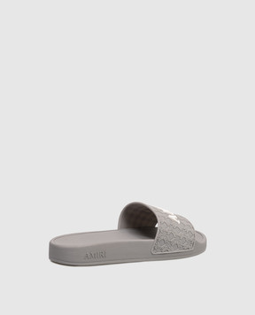 AMIRI Gray sliders with logo AMFLFL1001