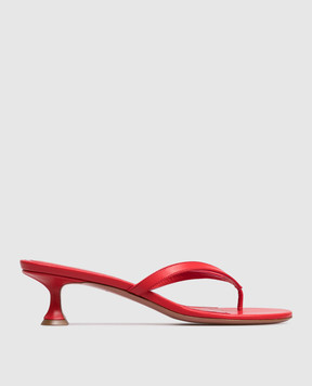 Amina Muaddi Juliette red leather mules 17S366195JUL