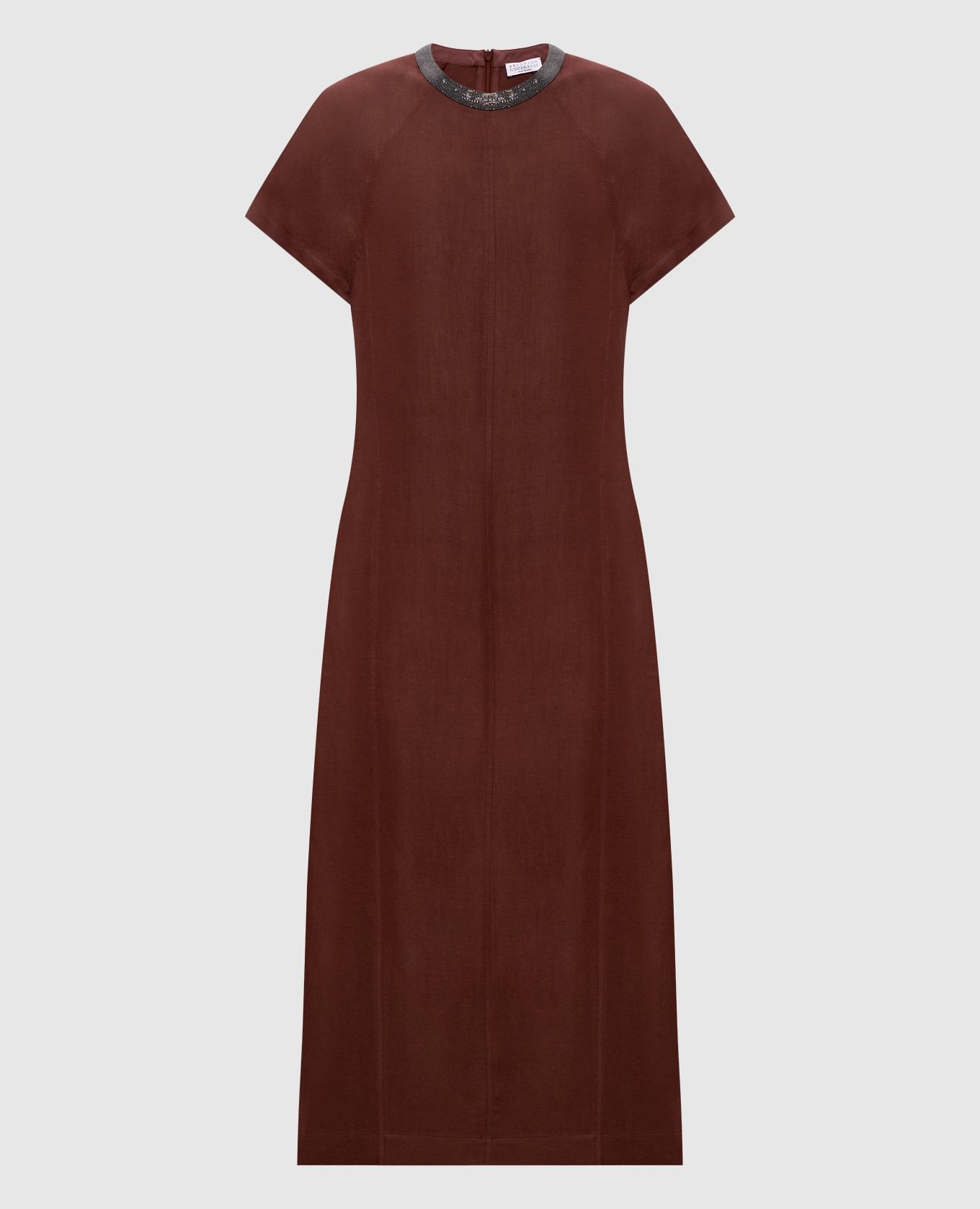 Brown dress with linen
