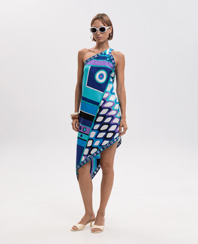 PUCCI Vivara print silk one-shoulder dress 6HRG576H851