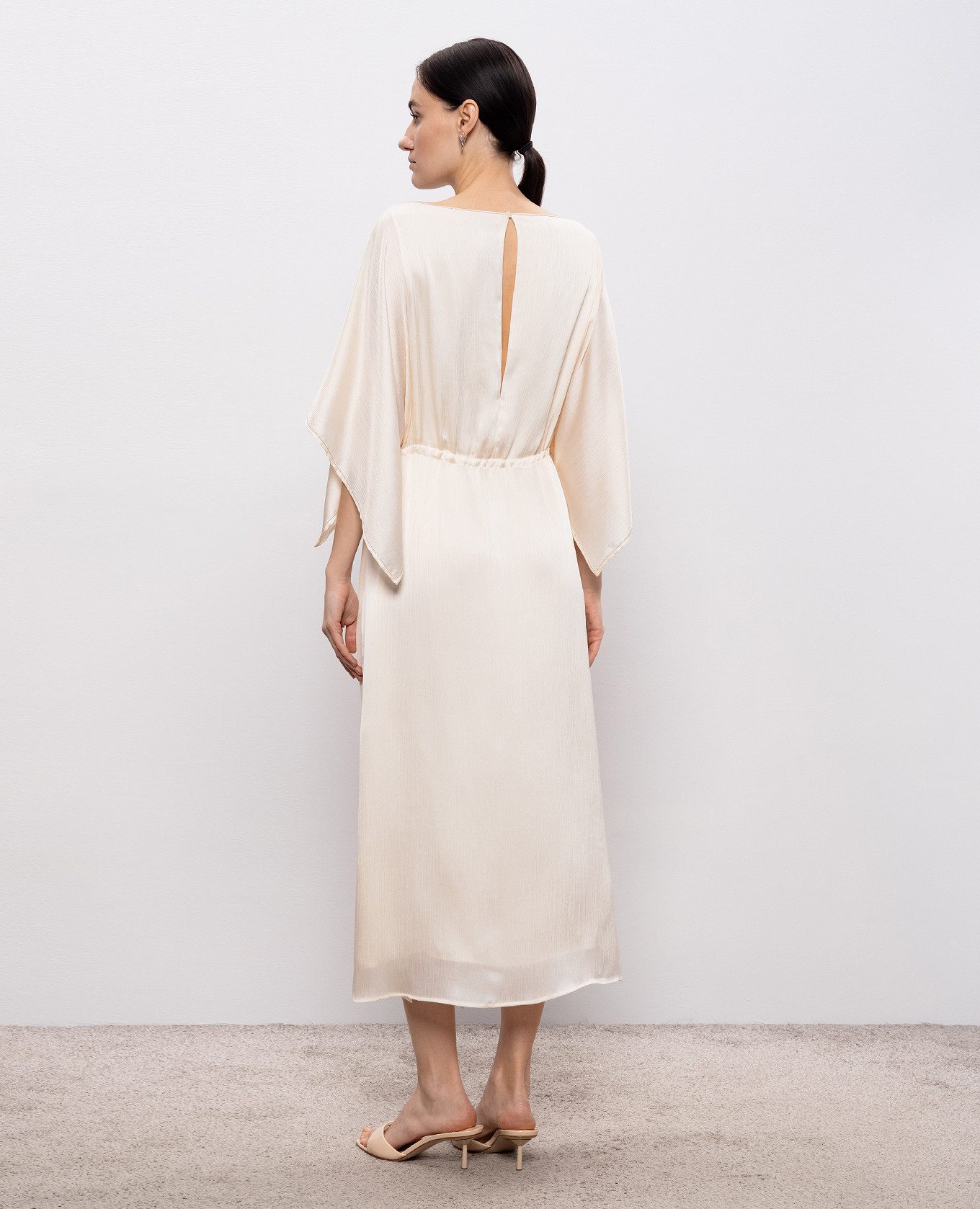 Beige midi dress with belt Peserico 4