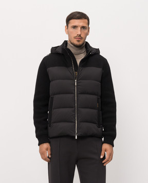MooRER ALLORI black down jacket with wool and cashmere ALLORILSM