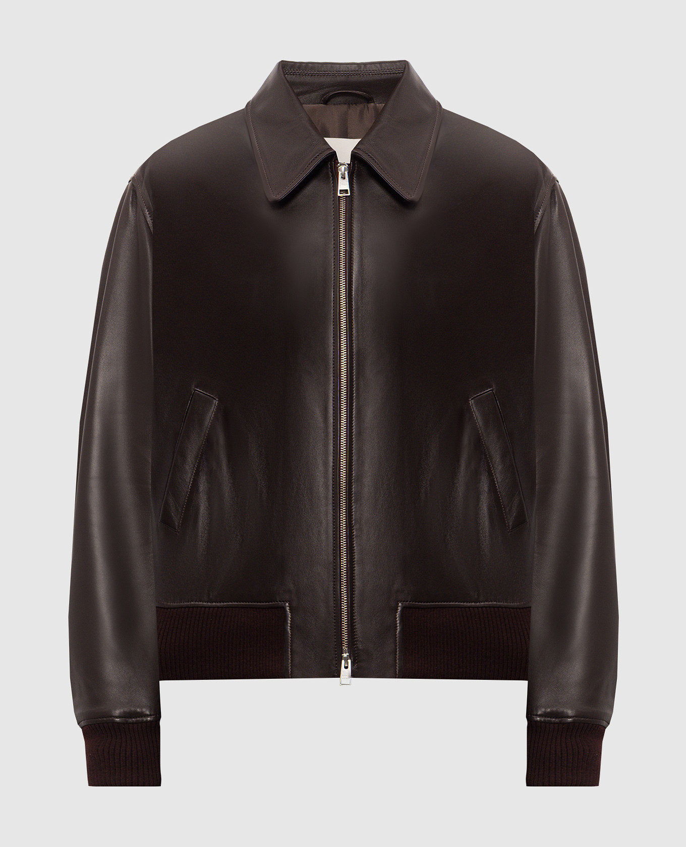 Burgundy leather jacket Ami Paris