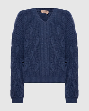 Twinset Blue sweater with wool 262TT3010