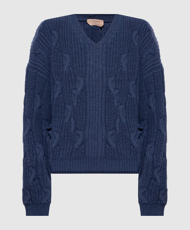 Pull bleu en laine
