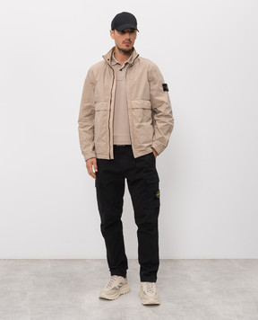 Stone Island Beige polo shirt with logo patch L1S152200008S0017