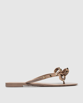 Valentino Beige Rockstud flip-flops 8W2S0552PVS