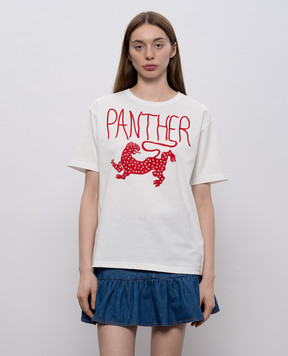 Valentino White Panther T-shirt 8B3MG25WA55
