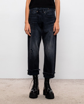R13 Black jeans with holes R13W2048394
