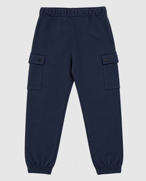 C.P. Company Kids' blue joggers with logo patch CNP00ZLCA761014