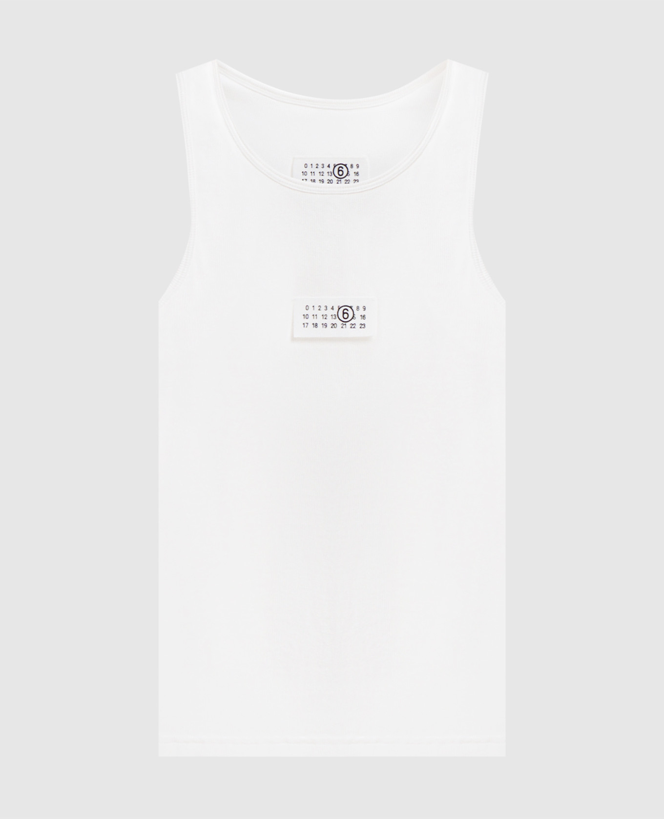 

White ribbed top with logo patch Maison Margiela MM6