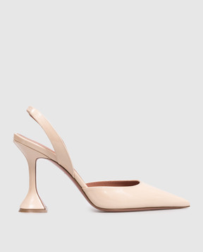 Amina Muaddi Holly beige patent leather slingbacks 16S366071HOL